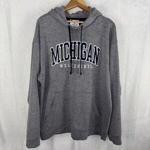 Champion Michigan Wolverines Hoodie Embroidered Heather Gray Size XL